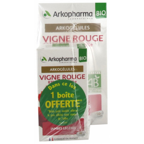 Arkogélules Vigne Rouge Bio 150 Gélules + 45 Gélules Offertes Arkogélules Vigne Rouge Bio 150 Gélules + 45 Gélules Offertes