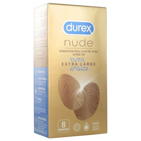 Durex Nude Extra Large XL 8 Préservatifs Durex Nude Extra Large XL 8 Préservatifs