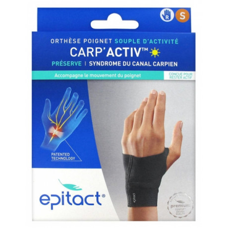 Epitact Orthèse Poignet Souple d'Activité Carp'Activ Main Droite - Taille : Taille S