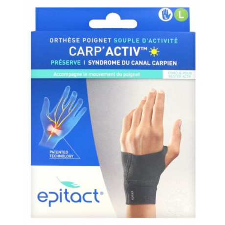 Epitact Orthèse Poignet Souple d'Activité Carp'Activ Main Gauche - Taille : Taille L Epitact Orthèse Poignet Souple d'Activité Carp'Activ Main Gauche - Taille : Taille L