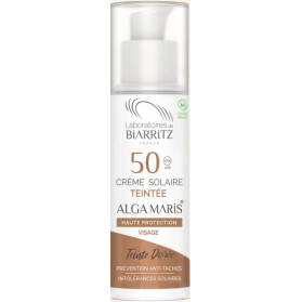 ALGA MARIS crème solaire visage teintée SPF50 BIO teinte dorée 50ml