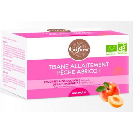 Gifrer tisane allaitement pêche-abricot 20 sachets