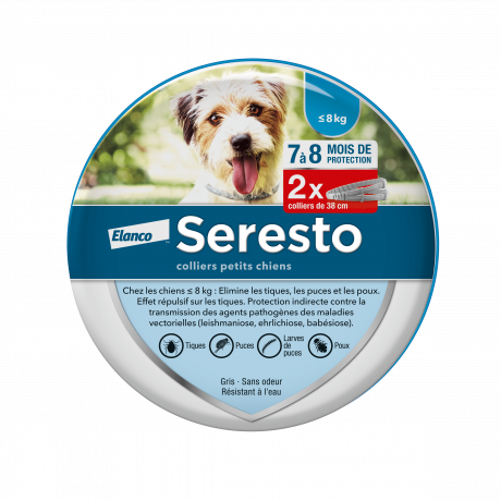Seresto Collier Antiparasitaire Petits Chiens moins de 8 kg 2 Colliers Seresto Collier Antiparasitaire Petits Chiens moins de 8 kg 2 Colliers