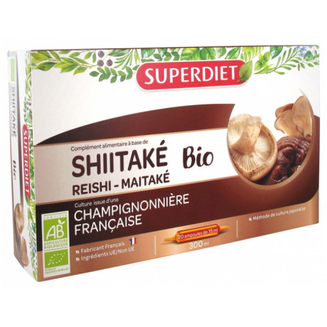 Super Diet Shiitaké Reishi Maitaké Bio 20 Ampoules