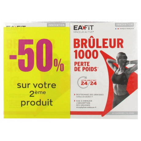 Eafit Brûleur 1000 Perte de Poids Lot de 2 x 60 Comprimés Eafit Brûleur 1000 Perte de Poids Lot de 2 x 60 Comprimés