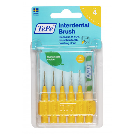 TePe Brossettes interdentaires TePe Originales Jaune - 0.7 mm - ISO 4 TePe Brossettes interdentaires TePe Originales Jaune - 0.7 mm - ISO 4