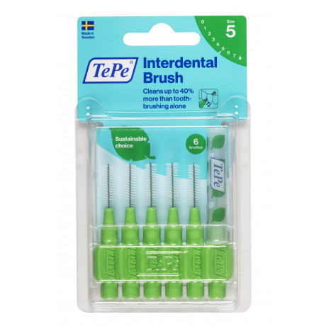 TePe Brossettes interdentaires TePe Originales Vert - 0.8 mm - ISO 5 TePe Brossettes interdentaires TePe Originales Vert - 0.8 mm - ISO 5