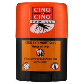 Cinq sur Cinq Famille Stick Anti-Moustiques Visage et Corps 20 ml