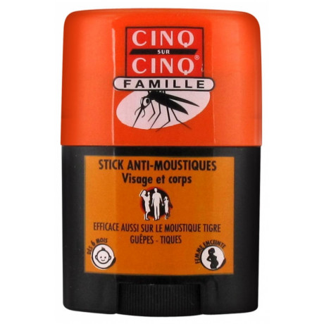 Cinq sur Cinq Famille Stick Anti-Moustiques Visage et Corps 20 ml