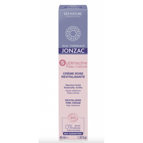 Jonzac Sublimactive crème rose revitalisante BIO 40ml Jonzac Sublimactive crème rose revitalisante BIO 40ml