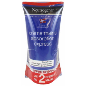 Neutrogena Crème Mains Absorption Express Lot de 2 x 75 ml