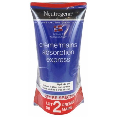 Neutrogena Crème Mains Absorption Express Lot de 2 x 75 ml Neutrogena Crème Mains Absorption Express Lot de 2 x 75 ml