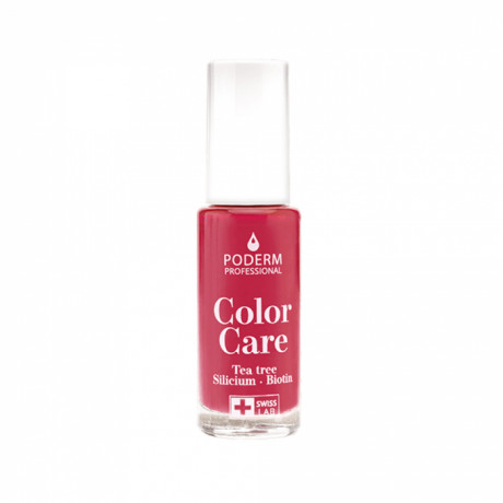 Poderm color care vernis tea tree silicium couleur rouge rose 8ml