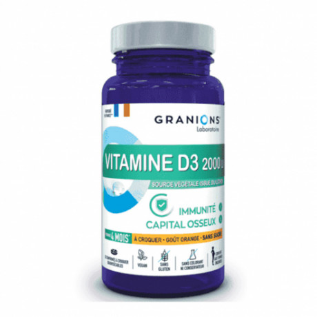 Granions Vitamine D3 2000 UI 30 comprimés à croquer Granions Vitamine D3 2000 UI 30 comprimés à croquer