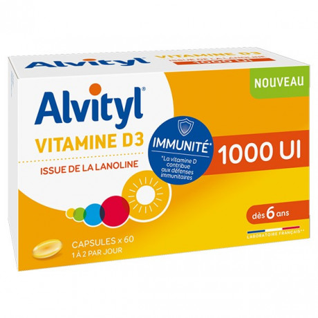 Alvityl Vitamine D3 1000UI 60 capsules