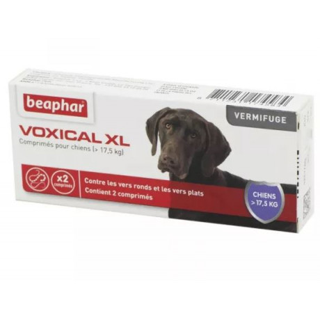 BEAPHAR VOXICAL XL Chien de Plus de 17.5kg Bte/2 - Vermifuge Vers Ronds, Vers Plats BEAPHAR VOXICAL XL Chien de Plus de 17.5kg Bte/2 - Vermifuge Vers Ronds, Vers Plats