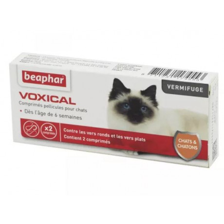 BEAPHAR VOXICAL Chat et Chaton Bte/2 - Vermifuge Vers Ronds, Vers Plats