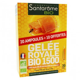 Santarome Bio Gelée Royale 1500 20 ampoules + 10 Offertes