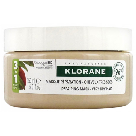 Klorane Masque Réparation - Cheveux Très Secs 3en1 au Beurre de Cupuaçu Bio 150 ml Klorane Masque Réparation - Cheveux Très Secs 3en1 au Beurre de Cupuaçu Bio 150 ml