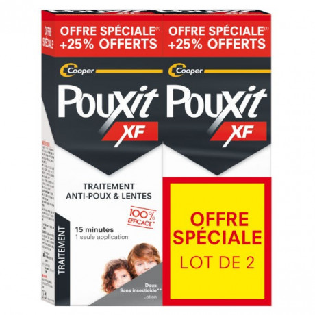 Pouxit Extra Fort Lotion Anti-Poux 2 x 200ml + 50ml Offert Pouxit Extra Fort Lotion Anti-Poux 2 x 200ml + 50ml Offert