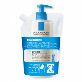 La Roche Posay Syndet AP+ crème lavante 400ml + eco-recharge syndet AP+ 400ml