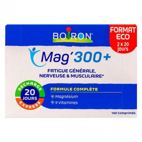 Boiron Mag'300+ Magnésium et 9 Vitamines 160 comprimés Boiron Mag'300+ Magnésium et 9 Vitamines 160 comprimés