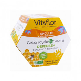 Vitaflor Apiculte Gelée Royale Bio 1500mg Défense+ 20 ampoules