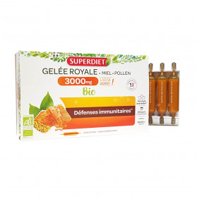 Super Diet Gelée Royale bio Miel Pollen 3000 mg 20 ampoules de 15ml