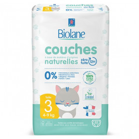 Biolane Couches Naturelles T3 (4-9 kg) 52 Couches