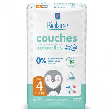 Biolane Couches Naturelles T4 (7-18 kg) 44 couches - 58742 