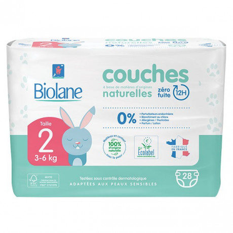 Biolane Couches Naturelles T2 (3-6 kg) 28 Couches Biolane Couches Naturelles T2 (3-6 kg) 28 Couches