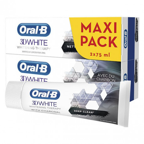 Oral-B Dentifrice Blancheur3D White Whitening Therapy Nettoyage Intense Lot de 2 x 75ml Oral-B Dentifrice Blancheur3D White Whitening Therapy Nettoyage Intense Lot de 2 x 75ml