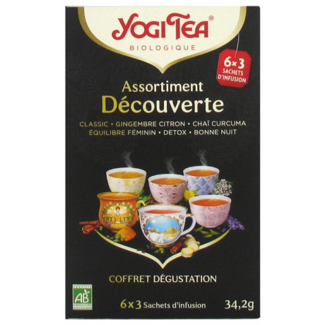 Yogi Tea Assortiment Découverte Bio 6 x 3 Sachets Yogi Tea Assortiment Découverte Bio 6 x 3 Sachets