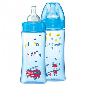 Dodie Biberon Initiation+ Anti-Coliques 3 Vitesses +6m Bleu Pompier Lot de 2 x 330ml