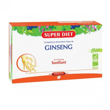 Superdiet Ginseng Bio - 20 ampoules de 15ml Superdiet Ginseng Bio - 20 ampoules de 15ml