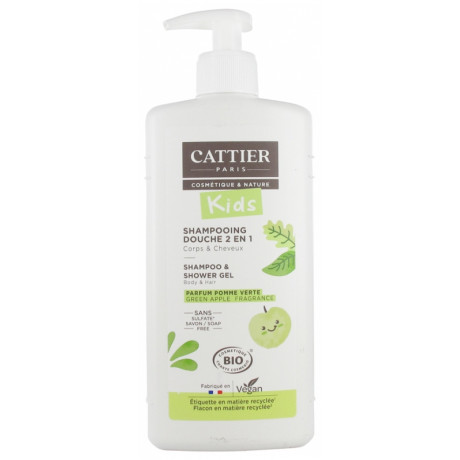 Cattier Kids Shampoing Douche 2en1 Parfum Pomme Verte Bio 500 ml Cattier Kids Shampoing Douche 2en1 Parfum Pomme Verte Bio 500 ml