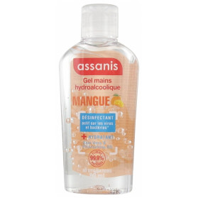 Assanis Pocket Gel Hydroalcoolique Sans Rinçage pour les Mains 80 ml - Senteur : Mangue