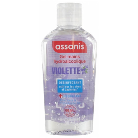 Assanis Gel Mains Hydroalcoolique 80 ml - Senteur : Violette Assanis Gel Mains Hydroalcoolique 80 ml - Senteur : Violette