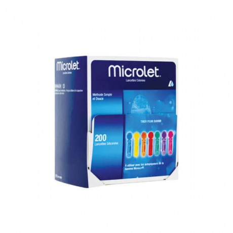 BAYER Microlet 200 lancettes colorées BAYER Microlet 200 lancettes colorées