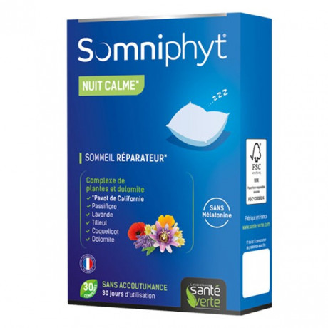 Santé Verte Somniphyt Nuit Calme 30 comprimés Santé Verte Somniphyt Nuit Calme 30 comprimés