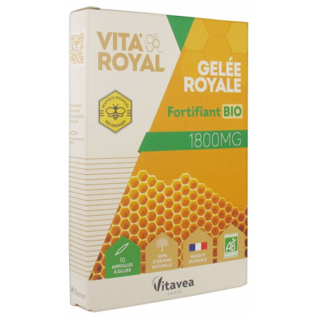 Vitavea Vita'Royal Gelée Royale Bio 1800 mg 10 Ampoules Vitavea Vita'Royal Gelée Royale Bio 1800 mg 10 Ampoules
