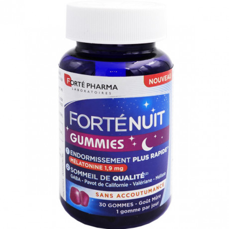 Forté Pharma FortéNuit Gummies Complément Alimentaire Pour Le Sommeil Goût Mure 30 Gommes