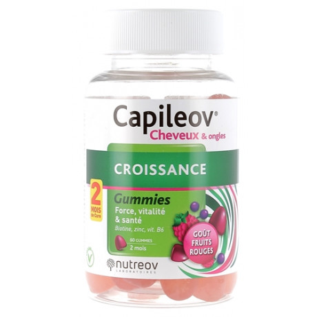 Nutreov Capileov Cheveux et ongles croissance boîte de 60 gummies Nutreov Capileov Cheveux et ongles croissance boîte de 60 gummies