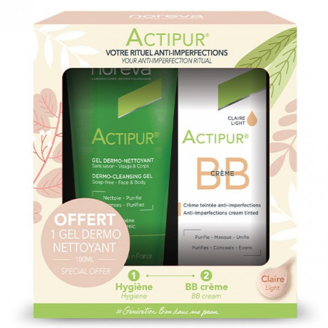 Noreva Actipur Coffret BB Crème Claire 30ml + Gel Dermo-Nettoyant 100ml Offert