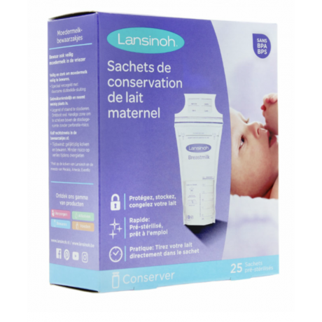 Lansinoh Sachets de conservation lait maternel x25 sachets Lansinoh Sachets de conservation lait maternel x25 sachets