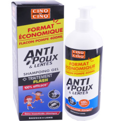 CINQ SUR CINQ Shampoing gel anti-poux et lentes flacon 400ml -  Parapharmacie Prado Mermoz