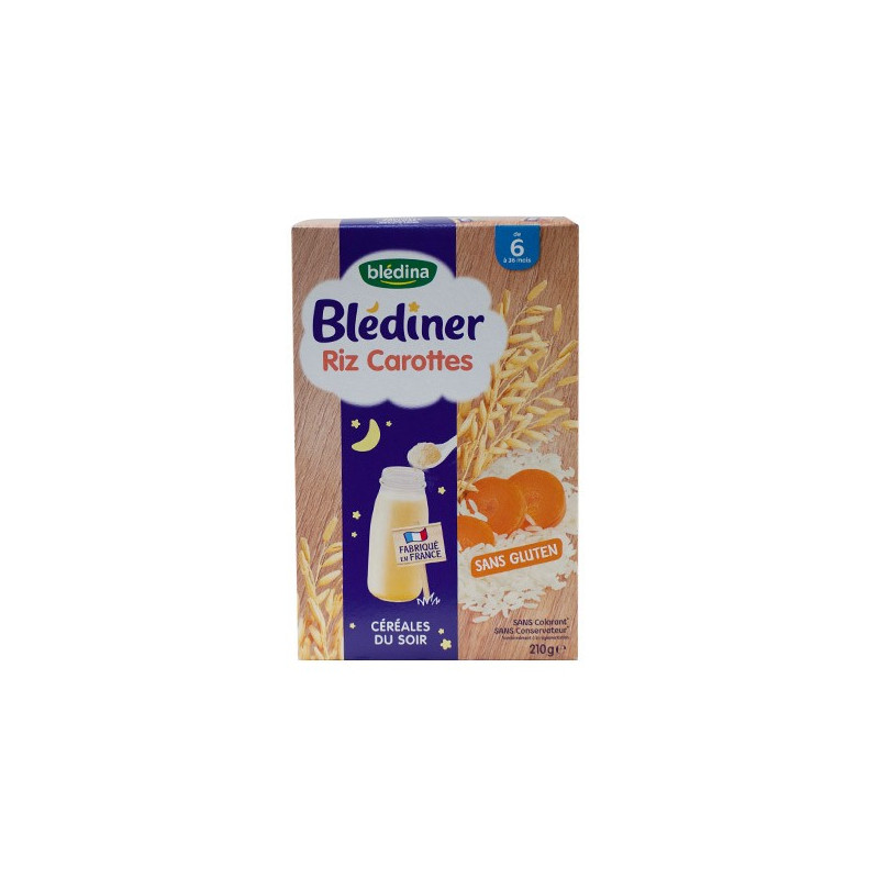 Blédina Blédiner Céréales Riz Carottes +6m 210g - 56468 