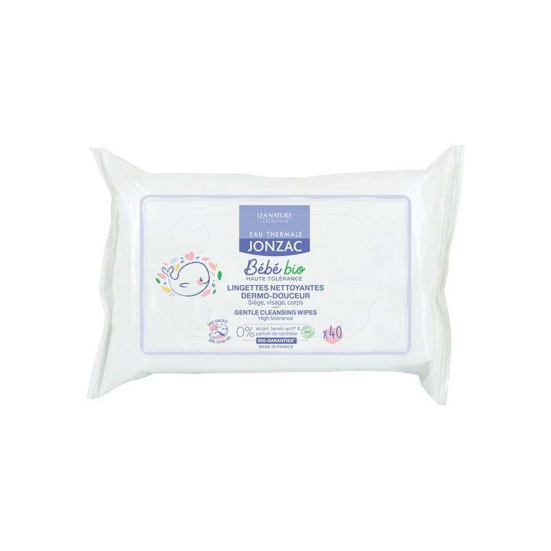 Eau de Jonzac Bébé Bio Lingettes Nettoyantes Dermo-Douceur 40