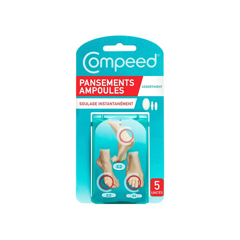 COMPEED 5 Pansements Ampoules Assortiment 3 Formats - 3574660720242