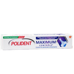 Polident - Colle dentaire anti-particules alimentaires Maximum Contrôle